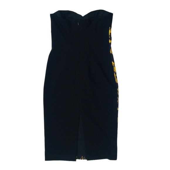 MICHAEL KORS • Black Strapless Leaf Print Dress - Picture 12 of 15